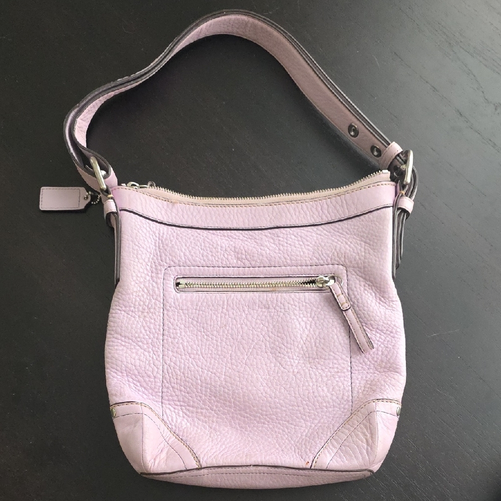 Coach Light Purple Leather Shoulder Bag